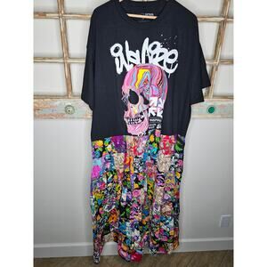 ONE OF A KIND T-Shirt BOHO flowy Patchwork Dress Ladies size 2X